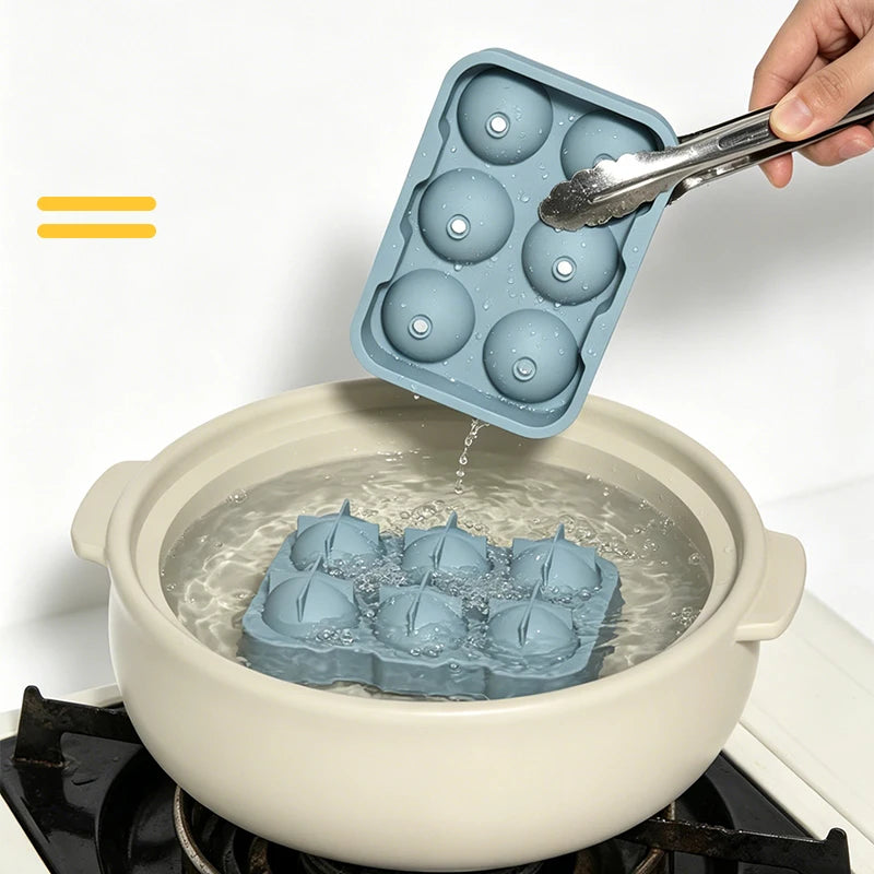 1 Large Silicone Ice Cube Trays - Easy-Release, No Leakage, Perfect for Whiskey, Cocktails, Juice, and Parties