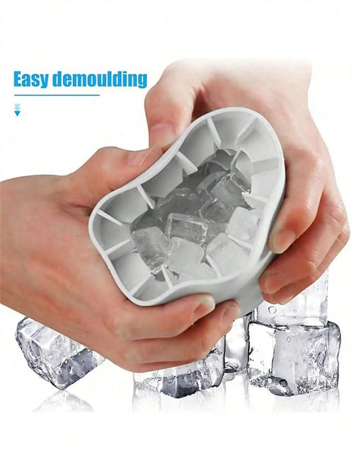 1pc/2pcs/3pcs Plastic Ice Cube Trays, Simple Bucket-Shaped Ice Maker Mold With Lid, Suitable For Kitchen